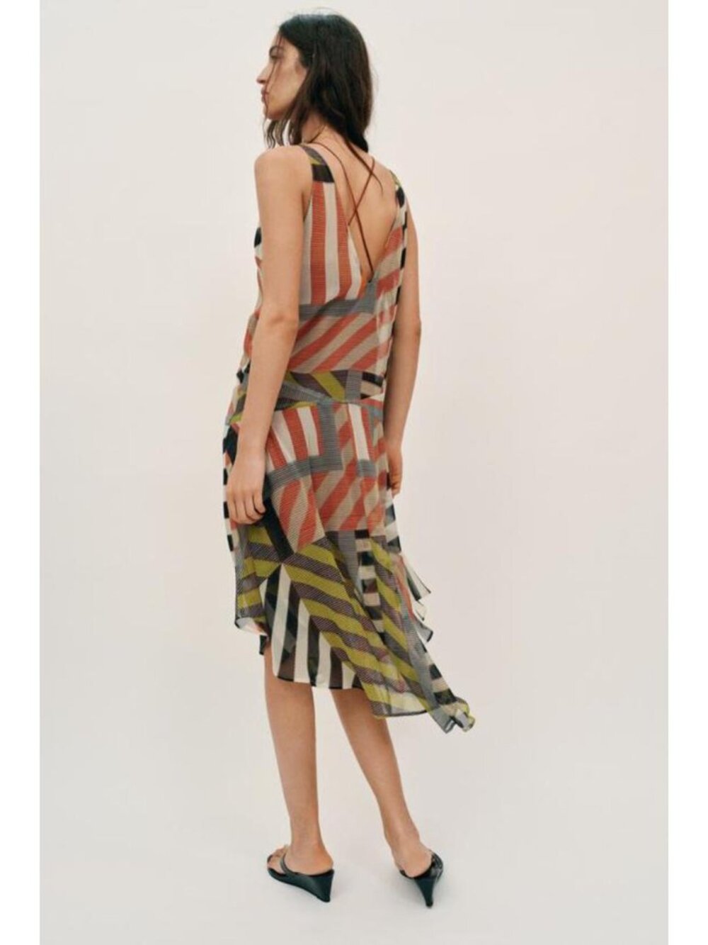 ZARA PATCHWORK PRINT DRESS - Picture 6 of 9